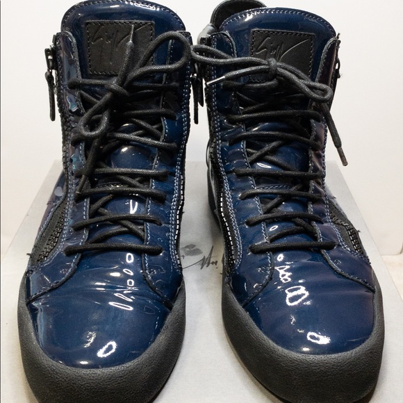 Men's Navy/Black Patent Leather London Sneakers